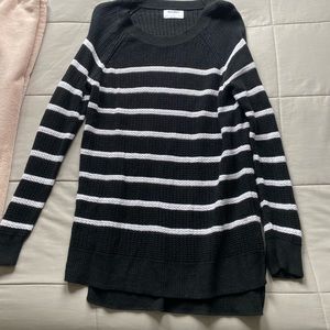 Black sweater with white stripes from Old Navy